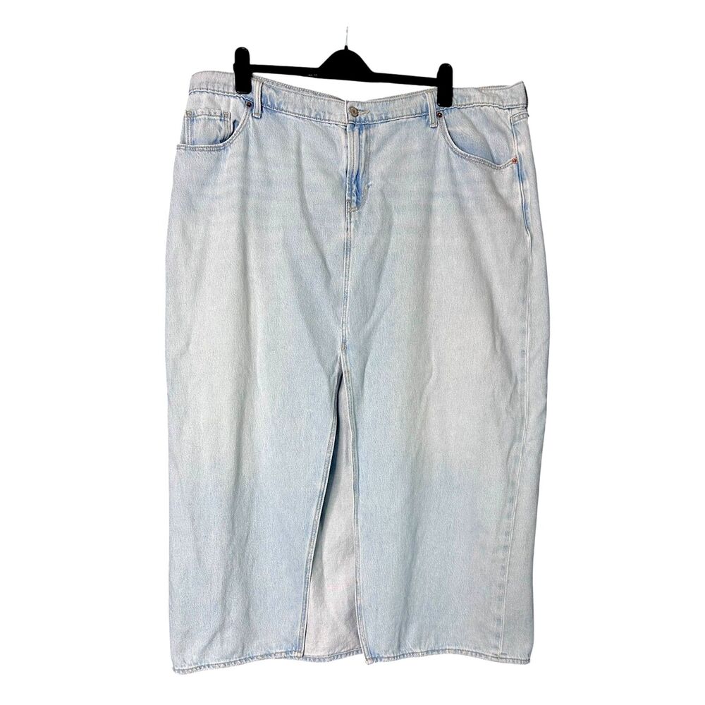 Old Navy Womens Jean Midi Skirt Sz 20 Light Wash Denim Classic Cotton Country